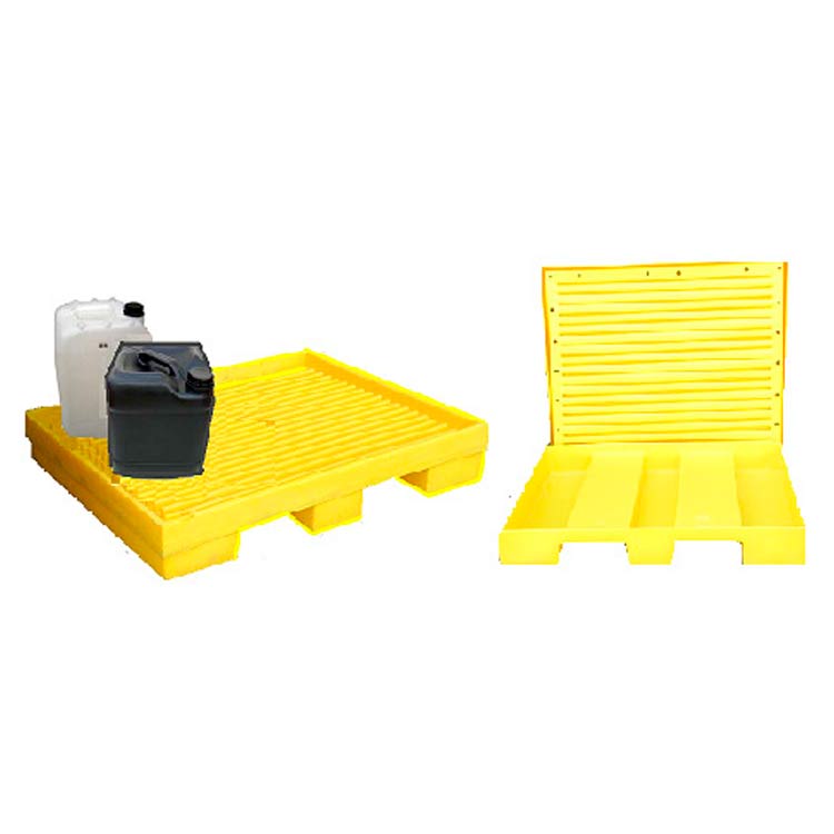 PALLETS CON BANDEJA ANTIDERRAMES PARA CONTENER LIQUIDOS 