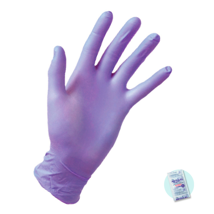 GUANTES  ESTÉRILES NITRILO SIN POLVO PARA CURACIONES