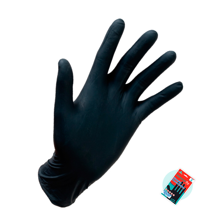 GUANTES NO ESTÉRILES PARA EXAMEN NITRILO NEGRO REFORZADO
